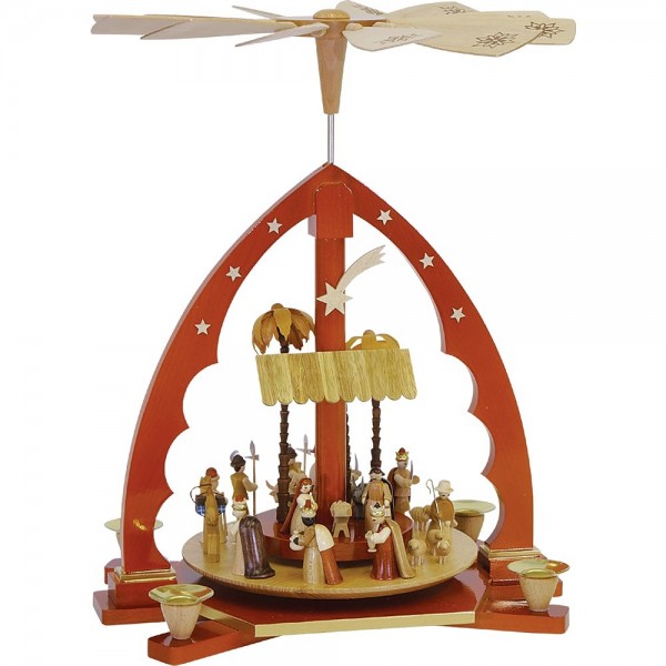 Richard Glässer Erzgebirgspyramide Christi Geburt natur 40cm