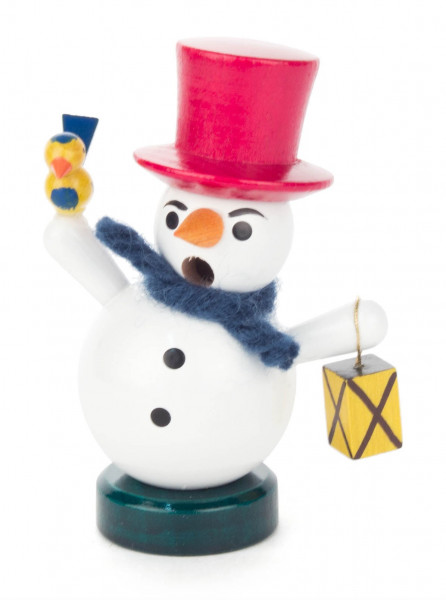 Dregeno Erzgebirge - Mini-Räuchermann Schneemann mit Laterne