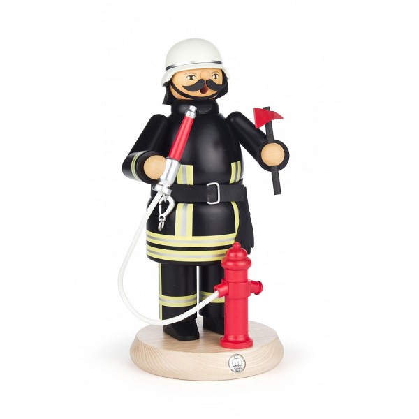 Dregeno Erzgebirge - Räuchermann Feuerwehrmann mit Hydrant - 22cm