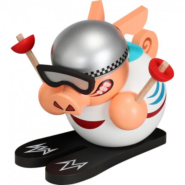 Seiffener Volkskunst Kugelräucherfigur Pistensau