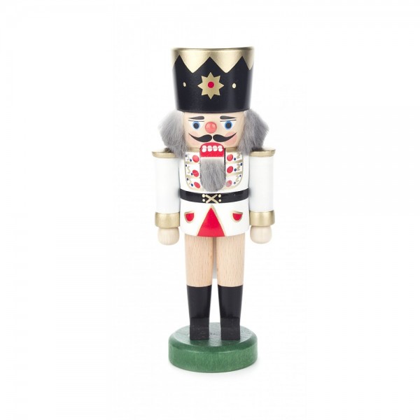 Dregeno Erzgebirge - Nussknacker Kleiner König weiß - 18cm