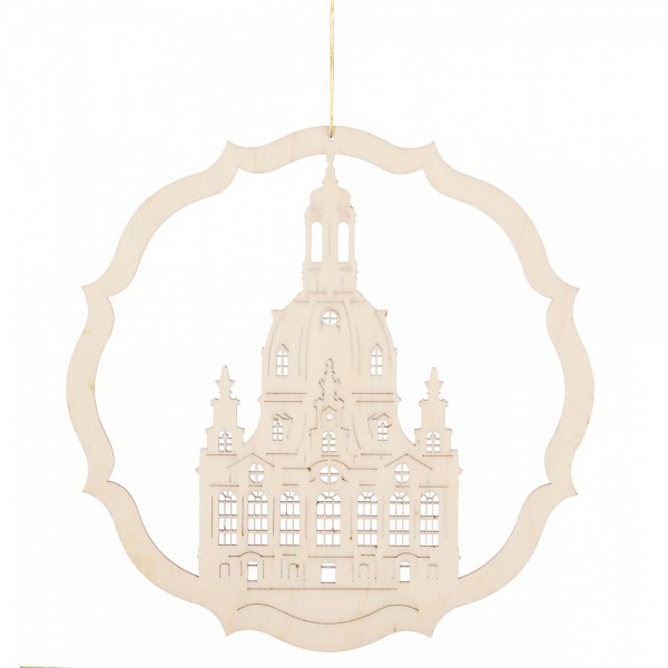Dregeno Erzgebirge - Fensterbild Dresdner Frauenkirche, natur - 19cm