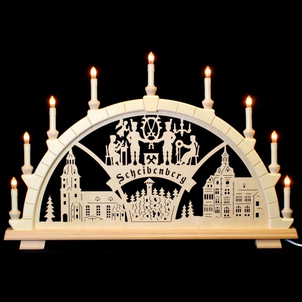 Holzkunst Niederle - Schwibbogen 9-flammig - Scheibenberg