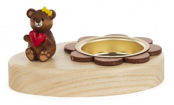 Dregeno Erzgebirge - Teelichthalter Teddy mit Herz
