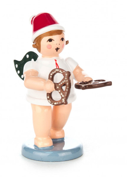 Dregeno Erzgebirge - Bäckerengel mit Brezel und Mütze