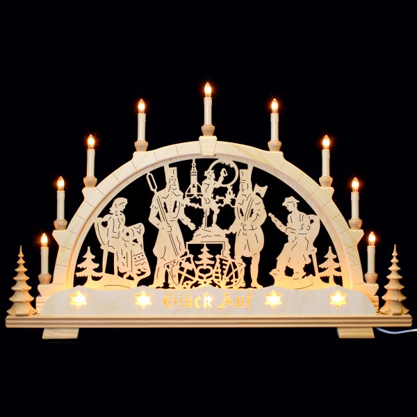Holzkunst Niederle - Schwibbogen 14-flammig - Freiberger Motiv