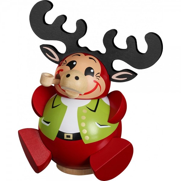 Seiffener Volkskunst Kugelräucherfigur Elchy
