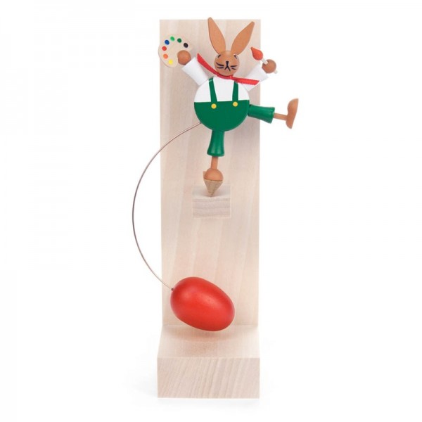 Dregeno Erzgebirge - Miniatur-Schaukelreiter Osterhase mit Farbpalette, sortiert