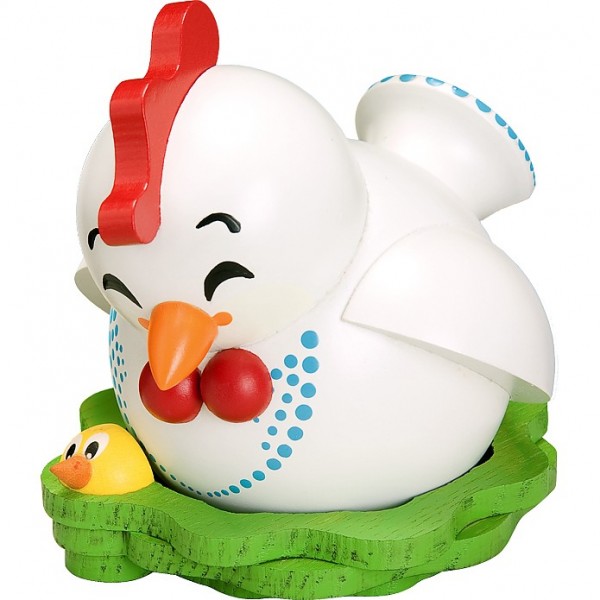 Seiffener Volkskunst Kugelräucherfigur Glucke