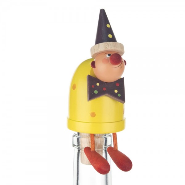 Dregeno Erzgebirge - Flaschengeist Clown, gelb