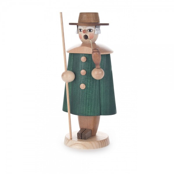 Dregeno Erzgebirge - Räuchermann Schäfer, grün - 17cm