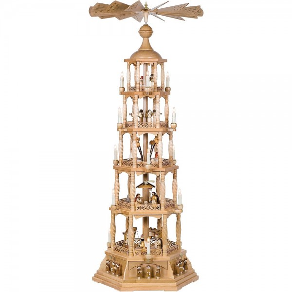 Richard Glässer Erzgebirgspyramide Christi Geburt elektrisch 140cm
