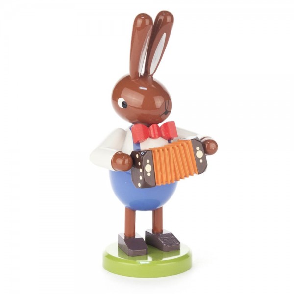 Dregeno Erzgebirge - Hase mit Ziehharmonika, groß