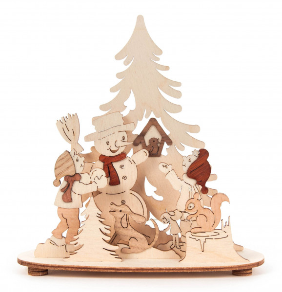 Dregeno Erzgebirge - Teelichthalter mit Winterkindern, 5 Ebenen