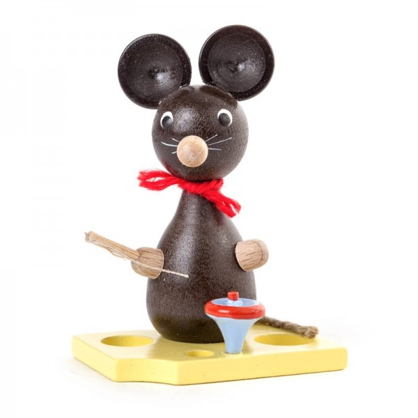 Dregeno Erzgebirge - Miniatur-Maus mit Kreisel