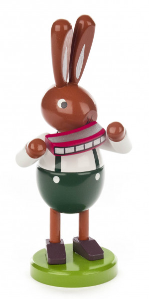 Dregeno Erzgebirge - Hase mit Mundharmonika groß