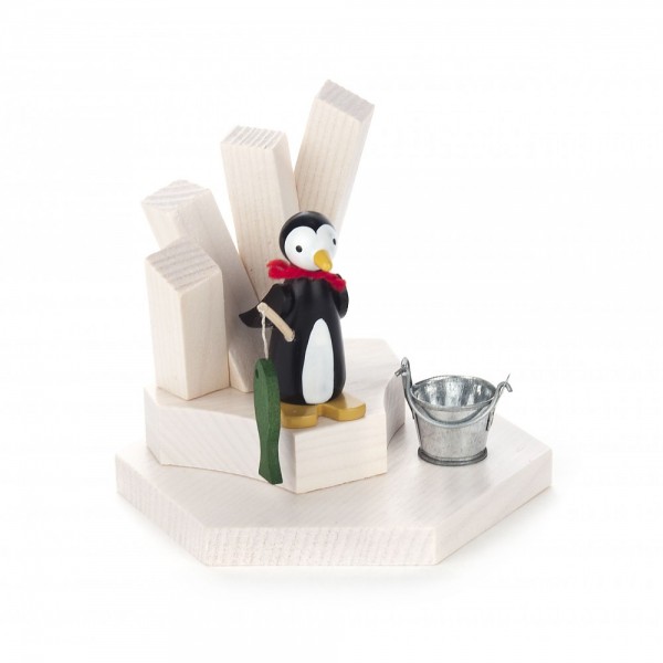 Dregeno Erzgebirge - Teelichthalter Pinguin als Angler