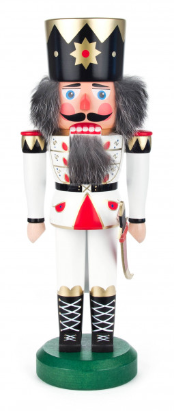 Dregeno Erzgebirge - Nussknacker König weiß, 35 cm