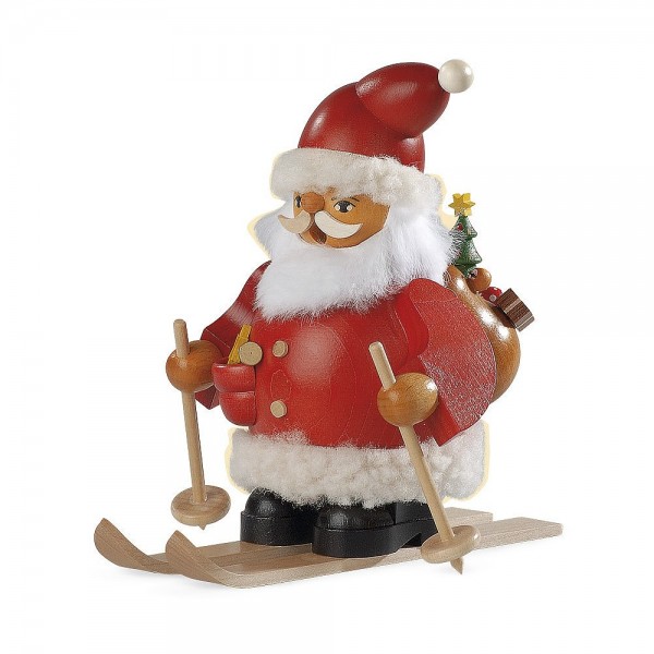 Müller Räuchermann klein Weihnachtsmann auf Skier 14cm
