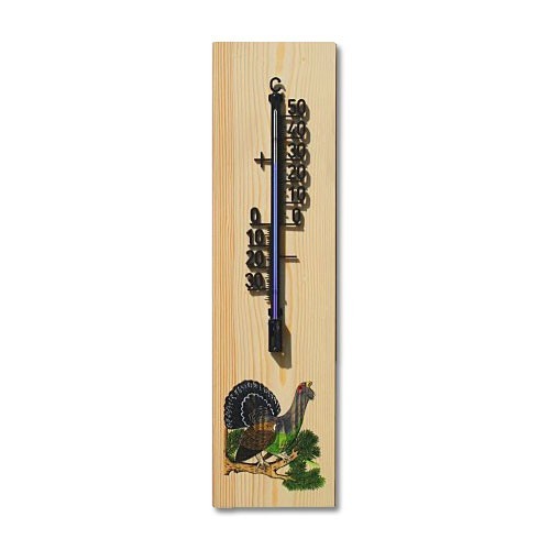 Wandthermometer aus Holz XL - Motiv Auerhahn