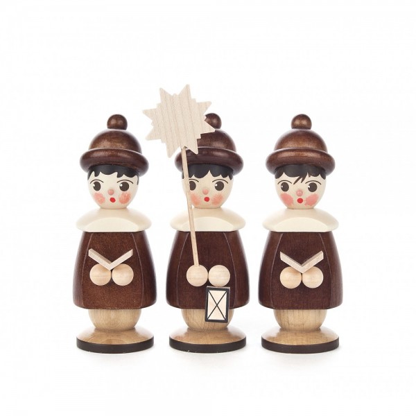 Dregeno Erzgebirge - Kurrendefiguren 3er-Gruppe, natur - 12cm