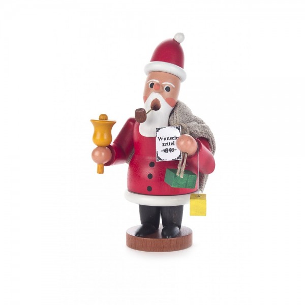 Dregeno Erzgebirge - Miniatur-Räuchermann Ruprecht mit Jutesack und Glocke - 12cm