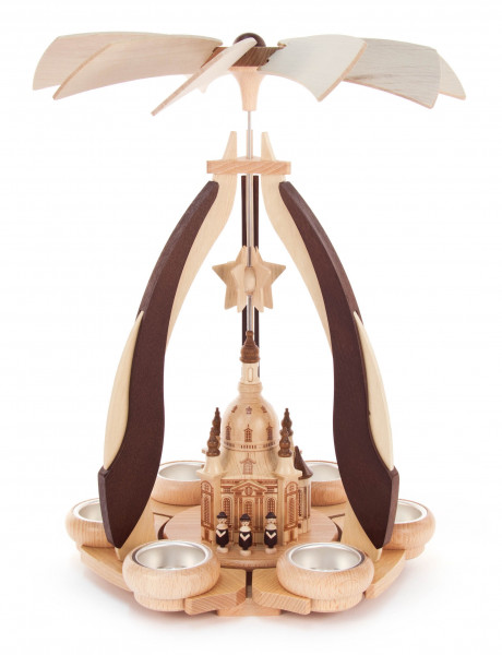 Dregeno Erzgebirge - Design-Pyramide mit Dresdner Frauenkirche, für Teelichte