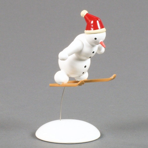Dregeno Erzgebirge - Miniatur Schneemann Skispringer - 9cm