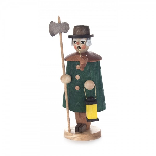 Dregeno Erzgebirge - Räuchermann Nachtwächter, grün - 19cm