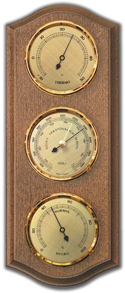 Fischer Wetterstation Klassik mit Holzgehäuse 130x330mm