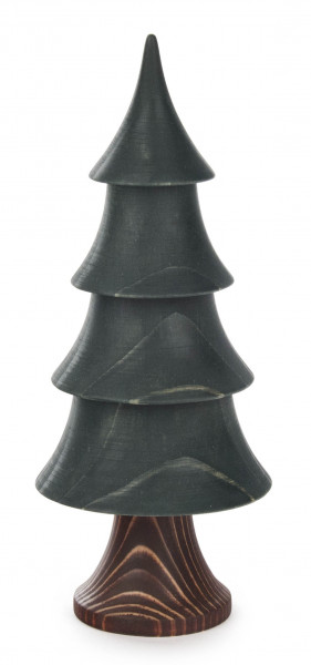 Dregeno Erzgebirge - Massivholzbaum mit Stamm grün lasiert, spitze Stufenform, 17 cm