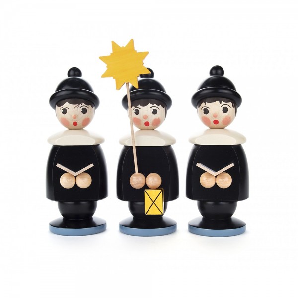 Dregeno Erzgebirge - Kurrendefiguren groß 3er-Gruppe, 25cm - schwarz
