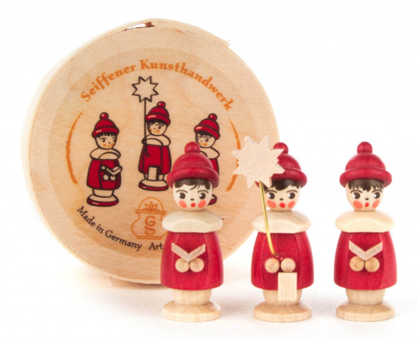 Dregeno Erzgebirge - Kurrendefiguren rot in Spandose (3)