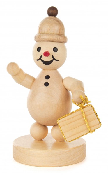 Dregeno Erzgebirge - Schneemann »Junior« mit Geschenk