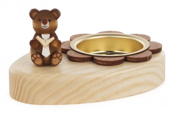 Dregeno Erzgebirge - Teelichthalter Teddy mit Buch