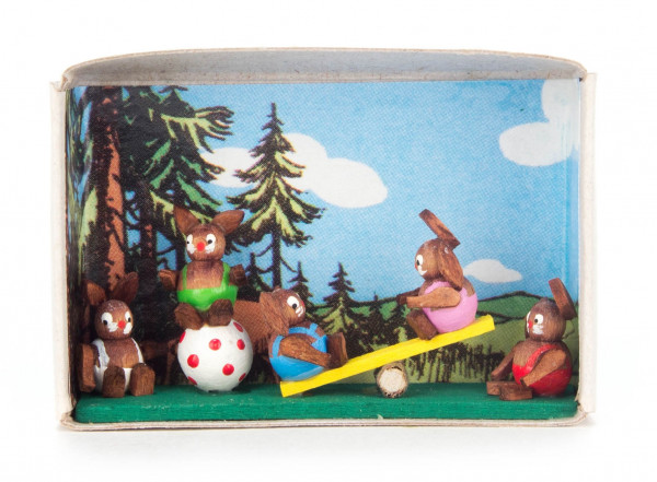 Dregeno Erzgebirge - Zündholzschachtel Hasenkinder
