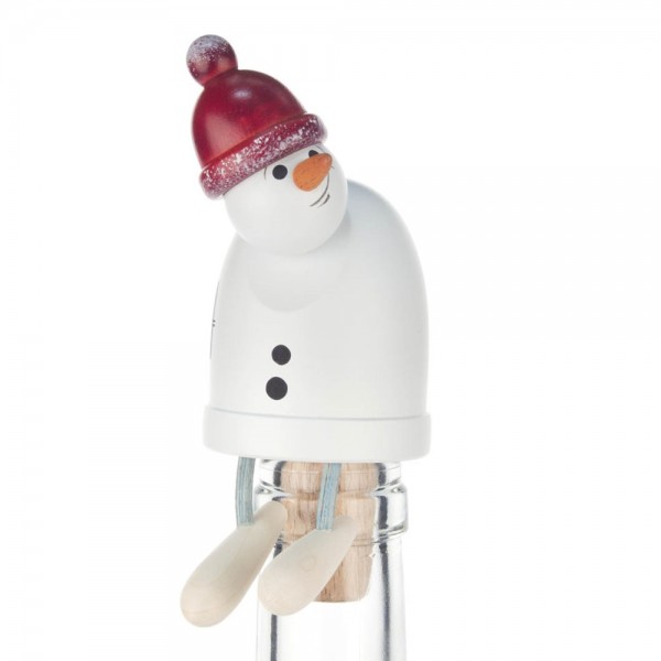 Dregeno Erzgebirge - Flaschengeist Schneemann mit Pudelmütze