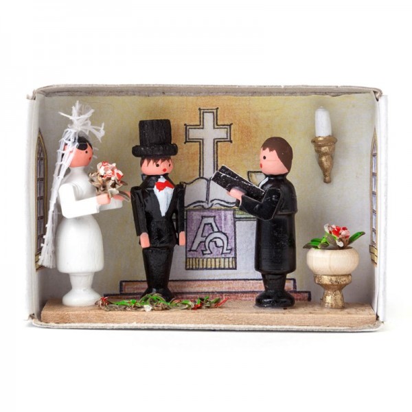 Dregeno Erzgebirge - Miniatur-Zündholzschachtel Hochzeit