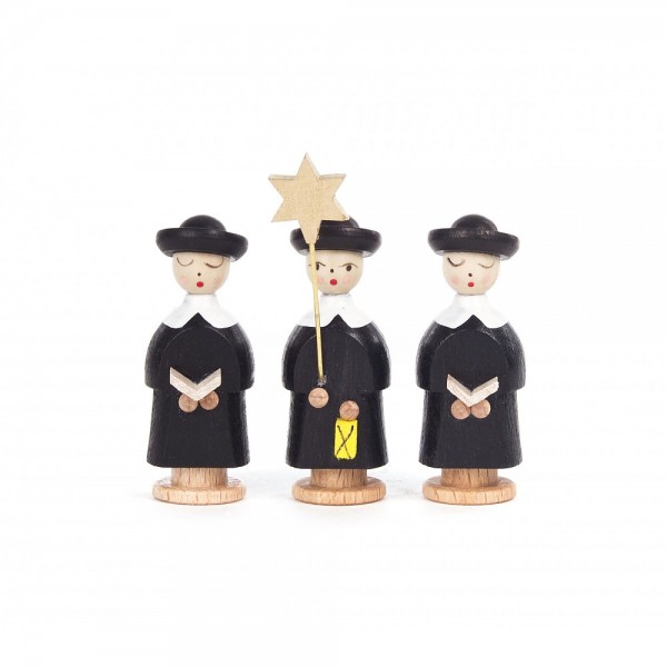 Dregeno Erzgebirge - Kurrendefiguren Sternträger und 2 Sänger, schwarz