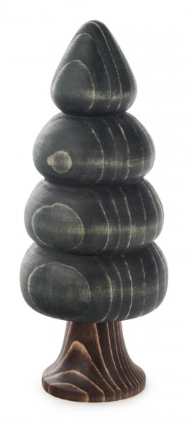 Dregeno Erzgebirge - Massivholzbaum mit Stamm, stufige Form 17 cm, grün lasiert