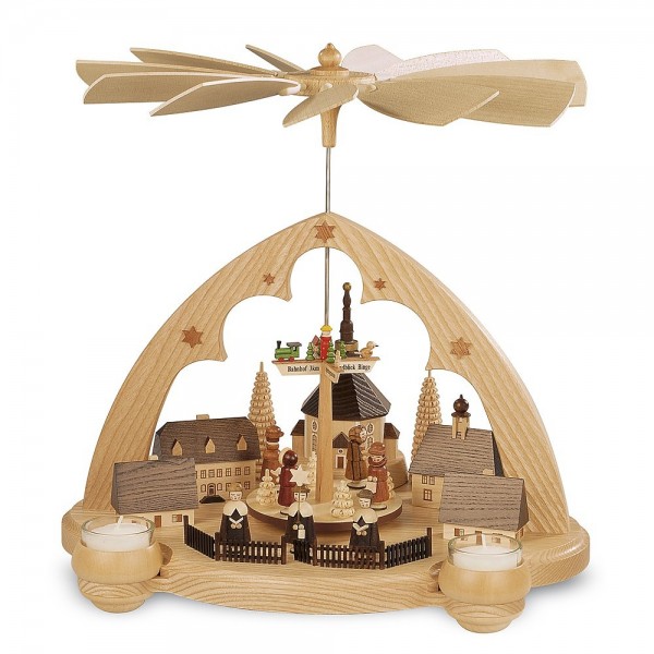 Müller Pyramide Seiffener Dorf Spitzbogen 36cm