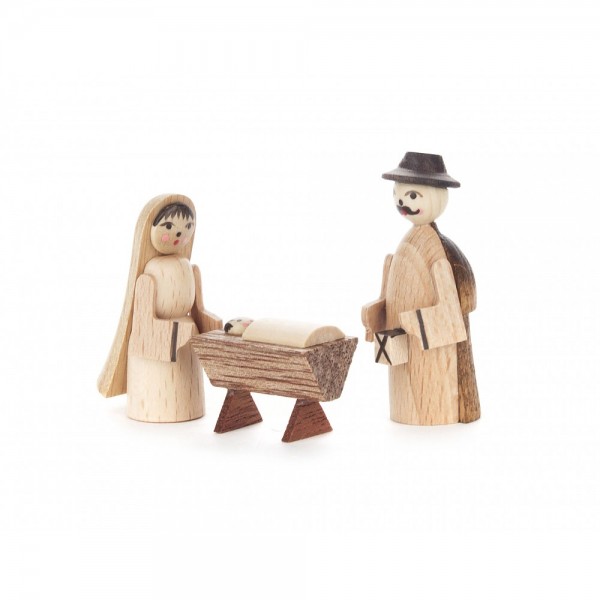 Dregeno Erzgebirge - Krippefiguren Heilige Familie, natur - 3-teilig