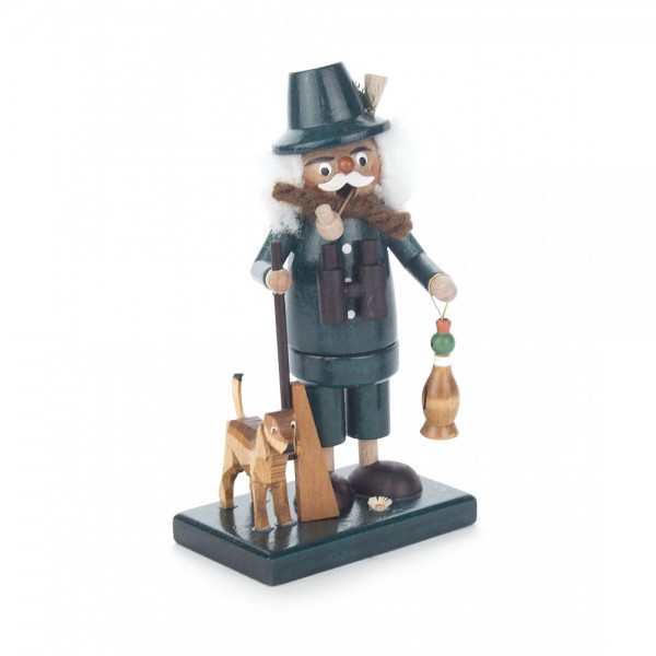 Dregeno Erzgebirge - Miniatur-Räuchermann Jäger mit Dackel - 14cm