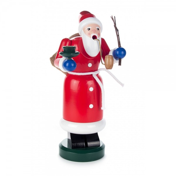 Dregeno Erzgebirge - Räuchermann Nikolaus mit Kerzenhalter - 28cm