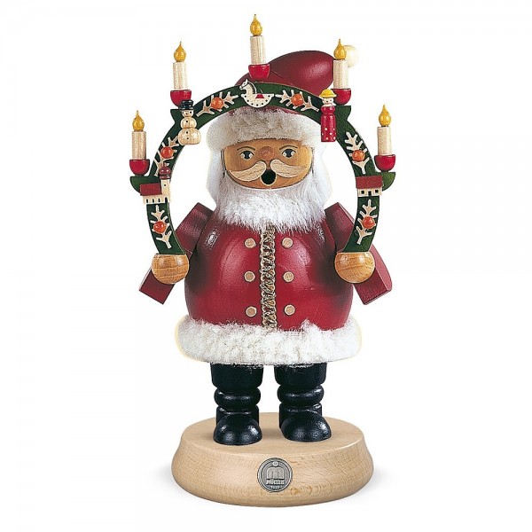 Müller Räuchermann mittelgroß Weihnachtsmann mit Kerzenbogen 18cm