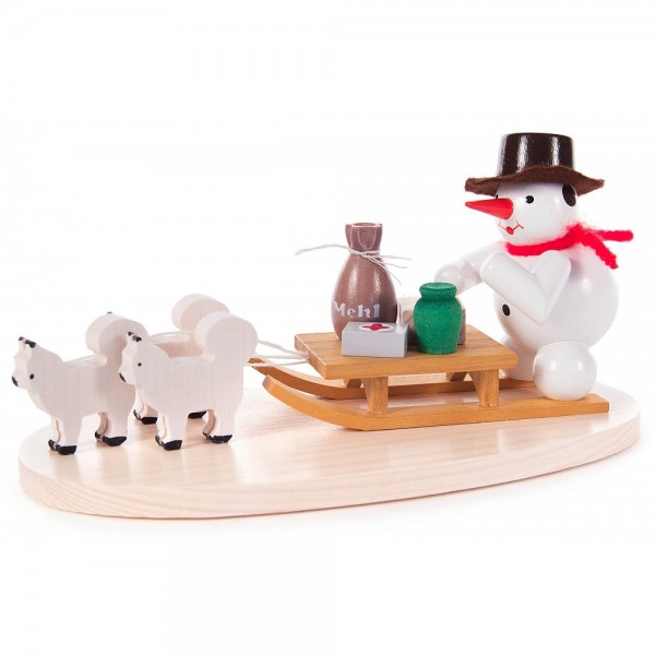Dregeno Erzgebirge - Schneemann mit Hundeschlitten