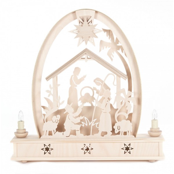 Dregeno Erzgebirge - Erzgebirgsbogen mit Christi Geburt - 37cm