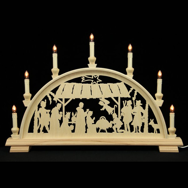 Holzkunst Niederle - Schwibbogen Erzgebirge 62cm - Christliches Motiv