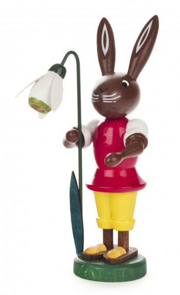Dregeno Erzgebirge - Hase mit Schneeglöckchen