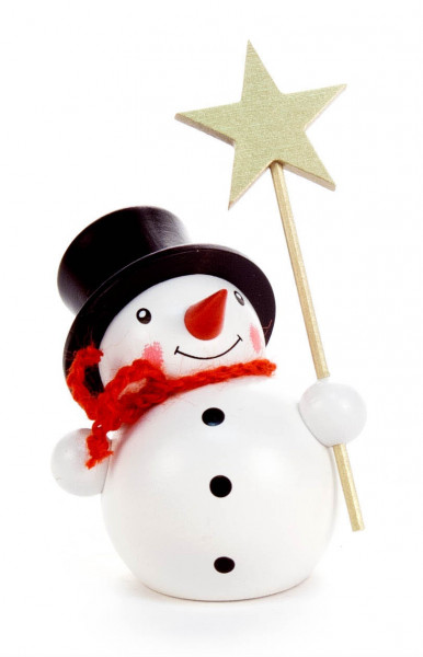 Dregeno Erzgebirge - Schneemann mit Stern farbig